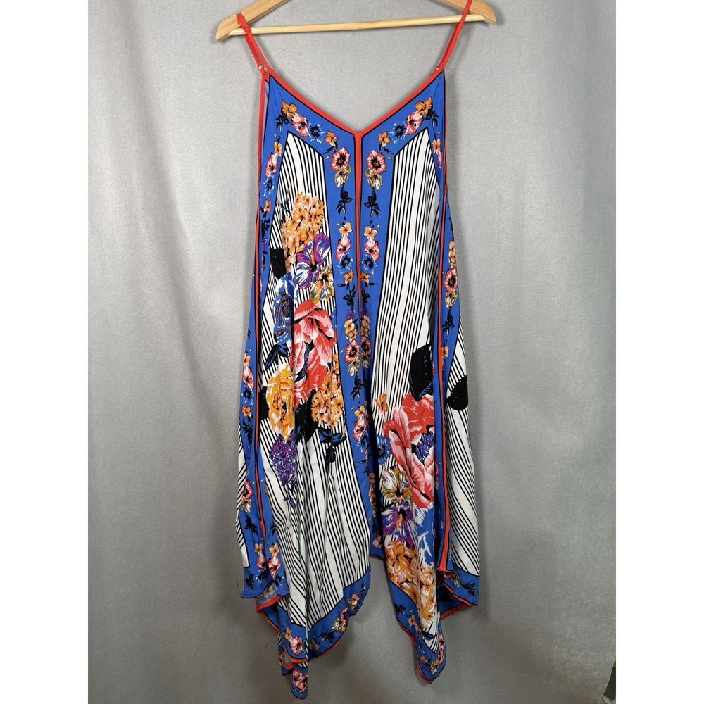 Flying Tomato Mini Dress Boho Hippie Floral Stripes Handkerchief Hem
